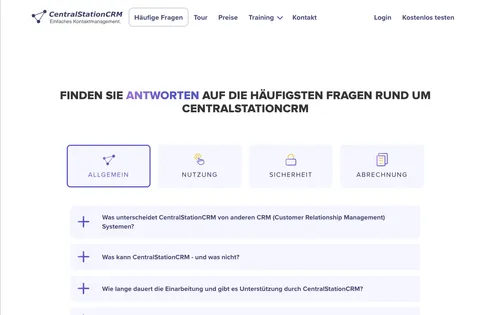 Self Service mit FAQ-Bereich.