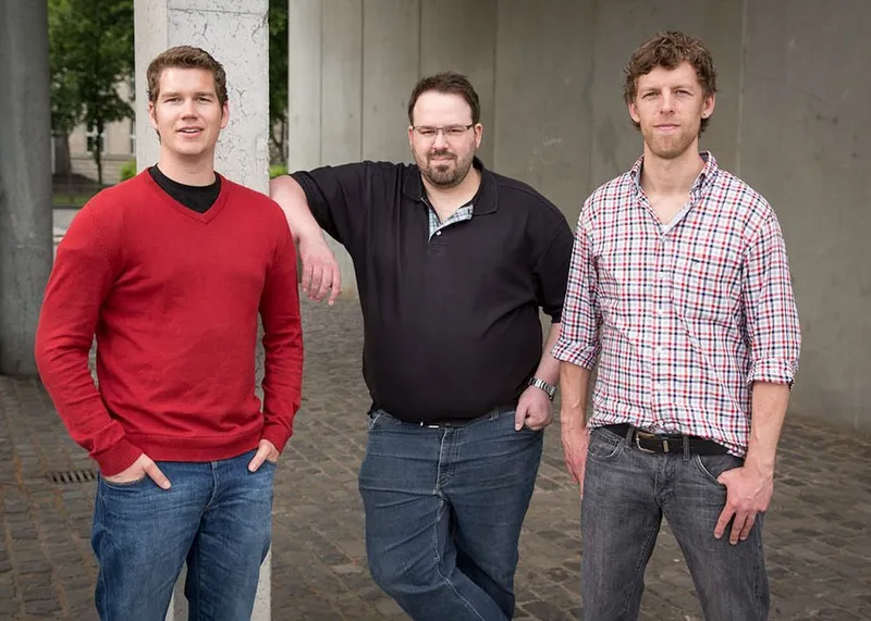 Axel, Moritz und Sven beim Bandfoto.